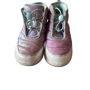 Lands' End Pink and White Boots with Chunky Sole